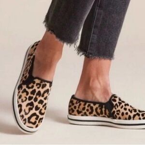 Keds Kate Spade calf leopard print slip on sneakers
